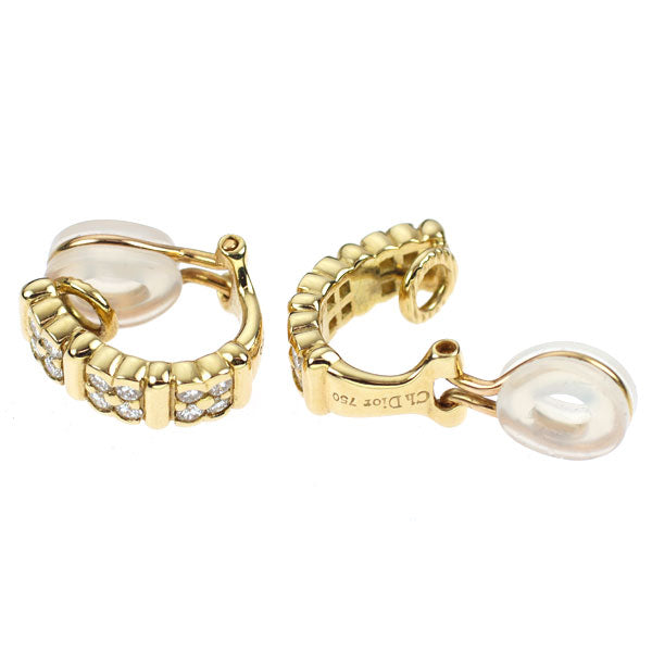 ディオール/Dior K18YG ダイヤモンド イヤリング ヴィンテージ品
