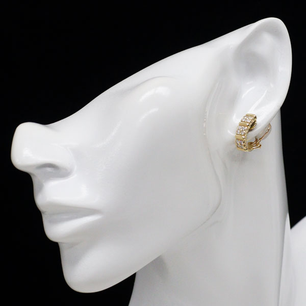 ディオール/Dior K18YG ダイヤモンド イヤリング ヴィンテージ品