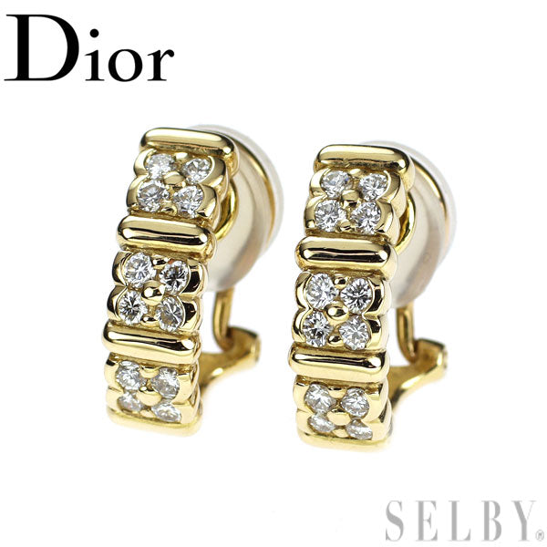 ディオール/Dior K18YG ダイヤモンド イヤリング ヴィンテージ品