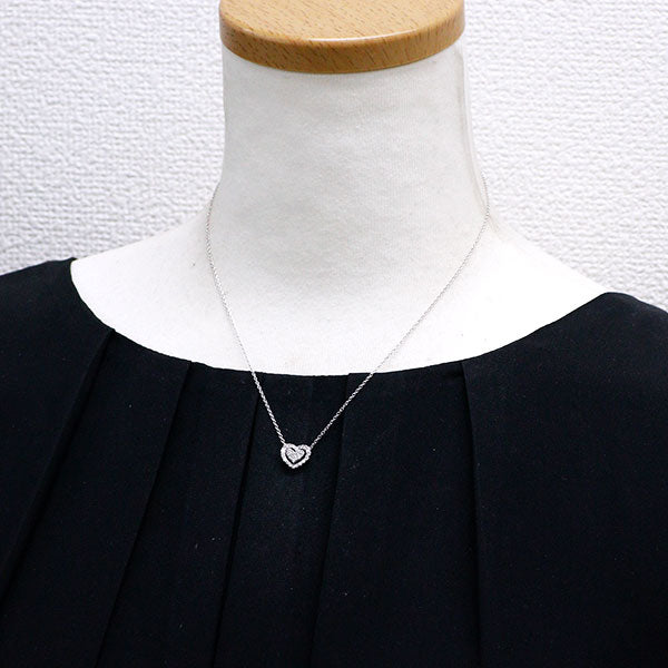 ポンテヴェキオ K18WG ダイヤモンド ペンダントネックレス 0.30ct ハート