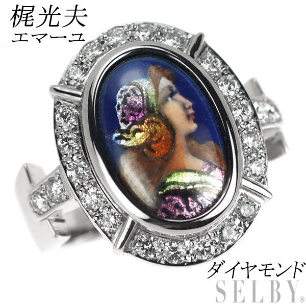 Mitsuo Kaji K18WG Emayu Diamond Ring