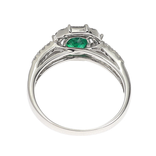 Pt900 エメラルド ダイヤモンド リング 0.57ct D0.33ct