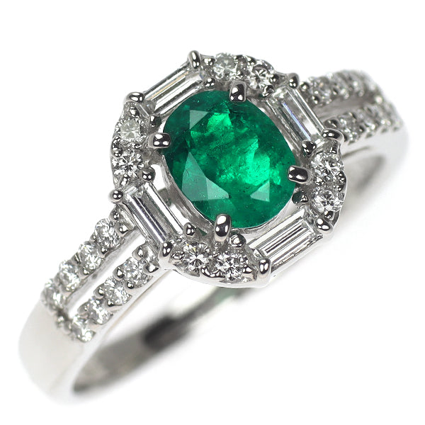 Pt900 エメラルド ダイヤモンド リング 0.57ct D0.33ct