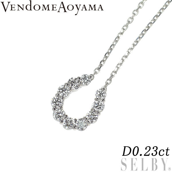ヴァンドーム青山 Pt950/ Pt850 ダイヤモンド ペンダントネックレス 0.23ct 馬蹄