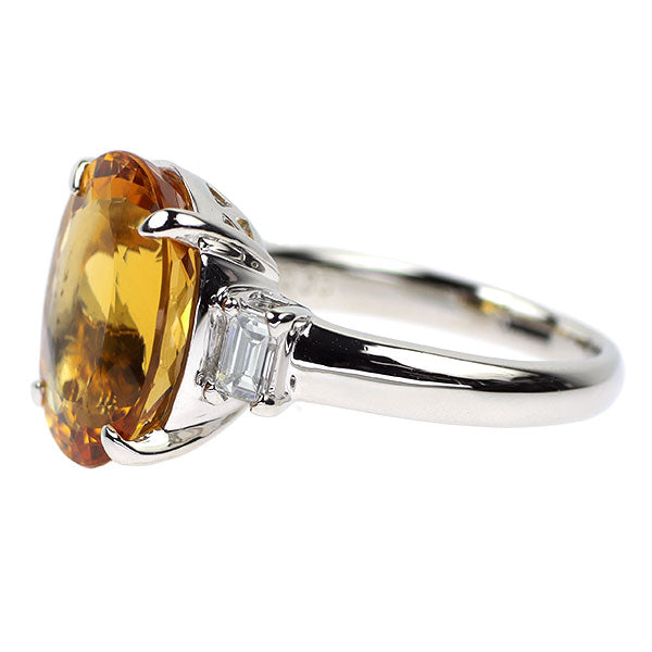 Pt900 インペリアルトパーズ ダイヤモンド リング 7.25ct D0.30ct