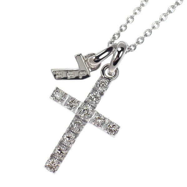 サマンサティアラ K18WG ダイヤモンド ペンダントネックレス 0.22ct イ・ビョンホンモデル 「7」クロス