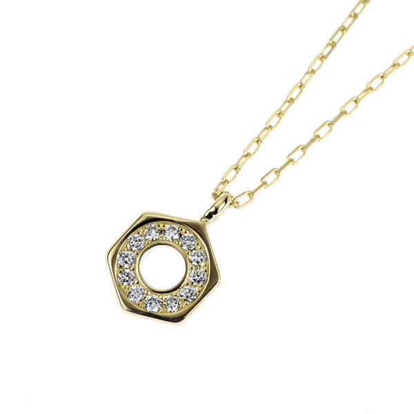 アーカー/ahkah K18YG ダイヤモンド ペンダントネックレス 0.02ct