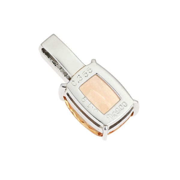 Pt900 インペリアルトパーズ ダイヤモンド ペンダントトップ 0.355ct D0.19ct