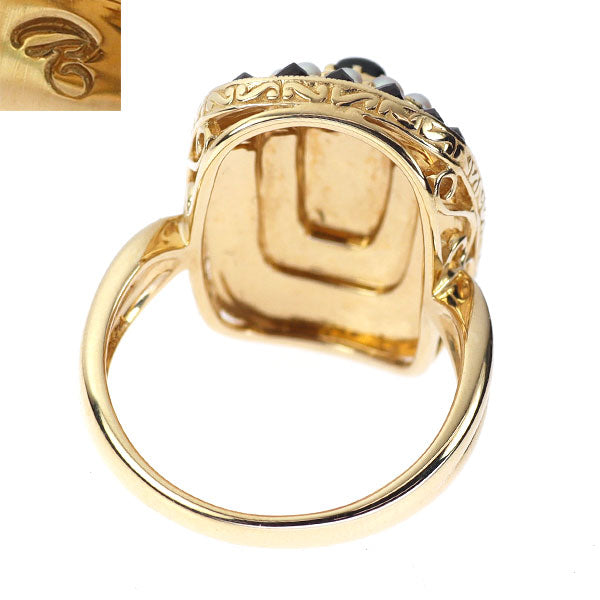 碌山/ロクザン K14YG ガーネット ベビーパール リング 2.80ct 径約1.6mm