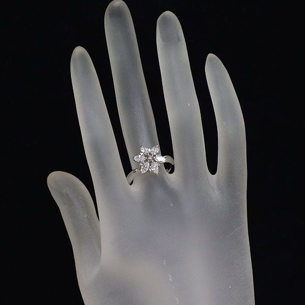 希少 Pt900 マーキスカット ダイヤモンド/ 天然ピンクダイヤ リング 0.98ct PD0.09ct  フラワー