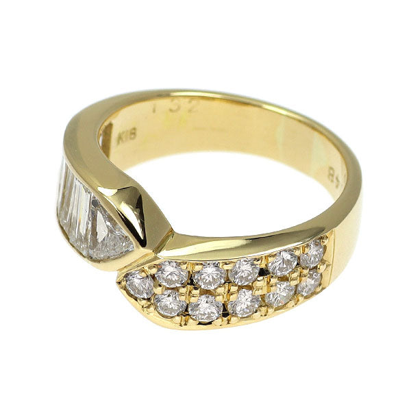 K18YG トリリアントカット ダイヤモンド リング 0.48ct D1.32ct