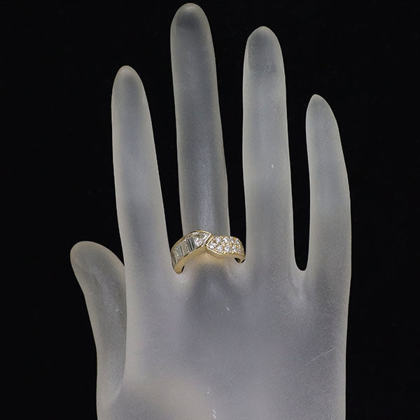 K18YG トリリアントカット ダイヤモンド リング 0.48ct D1.32ct