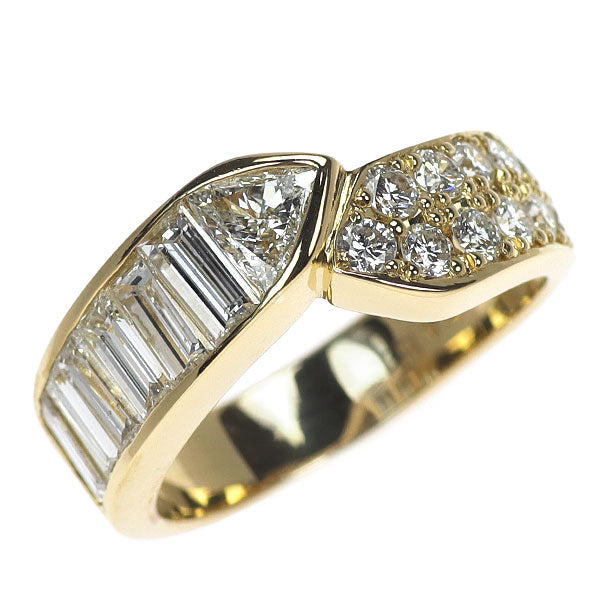 K18YG トリリアントカット ダイヤモンド リング 0.48ct D1.32ct