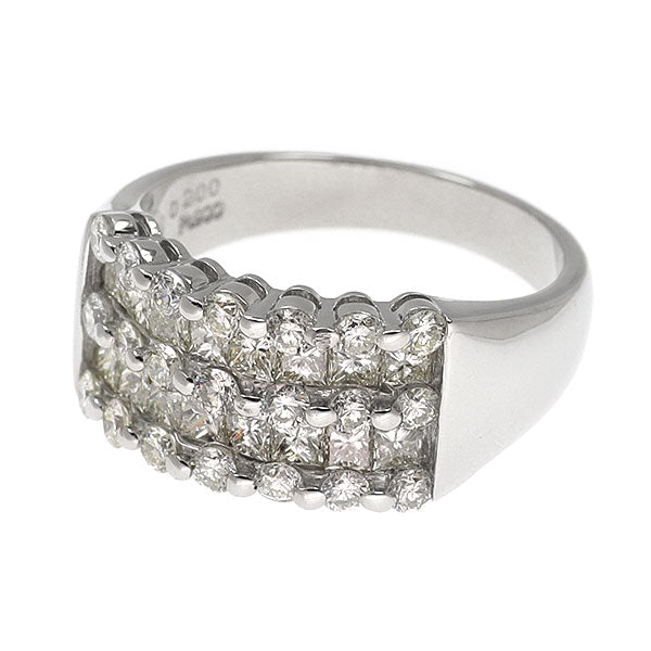 Pt900 プリンセス/ラウンドブリリアントカット リング 2.00ct