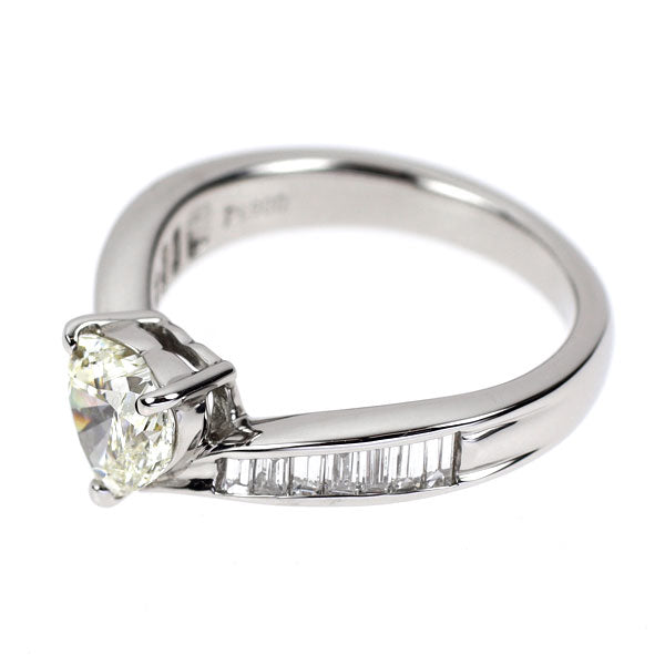 Pt900 ハートシェイプ ダイヤモンド リング 1.008ct D0.405ct