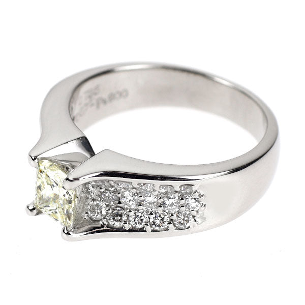 Pt900 プリンセスカット ダイヤモンド リング 0.735ct D0.72ct