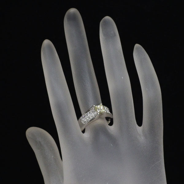 Pt900 プリンセスカット ダイヤモンド リング 0.735ct D0.72ct