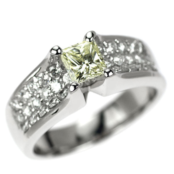 Pt900 プリンセスカット ダイヤモンド リング 0.735ct D0.72ct