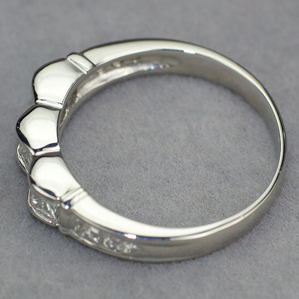Pt900 プリンセス/ラウンドブリリアントカット ダイヤモンド リング 1.00ct