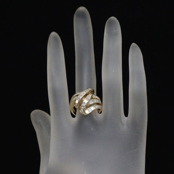 K18YG プリンセスカット ダイヤモンド リング 2.27ct D0.11ct
