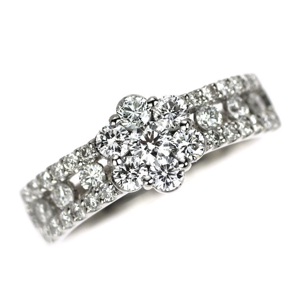 Pt900 ダイヤモンド リング 0.90ct フラワー