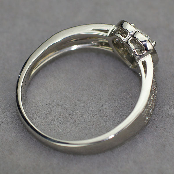 Pt900 ハートシェイプ ダイヤモンド リング 0.302ct D0.32ct ハート