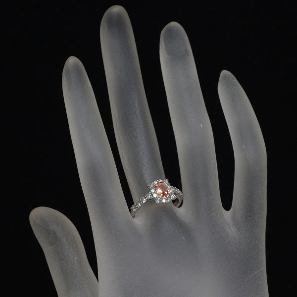 新品 希少 Pt900 パパラチア サファイア ダイヤモンド リング 0.53ct D0.64ct