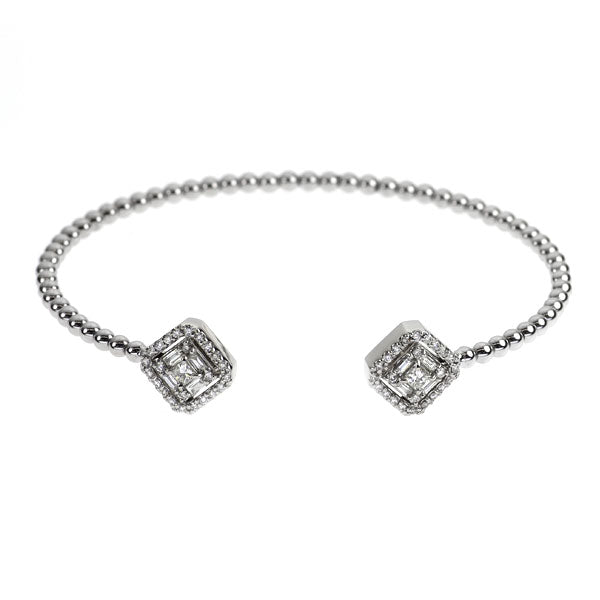 新品 Pt900 ダイヤモンド オープンバングル/ブレスレット 0.50ct