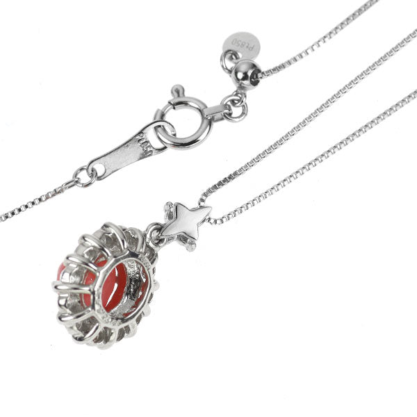 希少 Pt900/ Pt850 コンクパール ダイヤモンド ペンダントネックレス 0.89ct D0.35ct