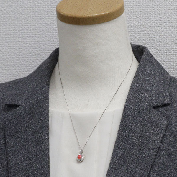 希少 Pt900/ Pt850 コンクパール ダイヤモンド ペンダントネックレス 0.89ct D0.35ct