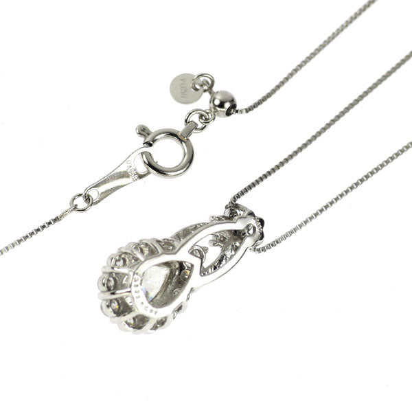 新品 Pt900/ Pt850 ペアシェイプ ダイヤモンド ペンダントネックレス 0.528ct J VS1 D0.31ct