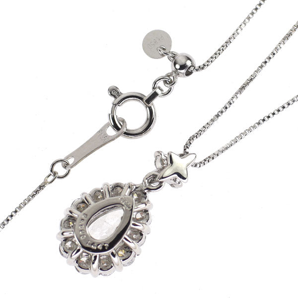 新品 Pt900/ Pt850 ペアシェイプ ダイヤモンド ペンダントネックレス 0.598ct J SI2 D0.47ct