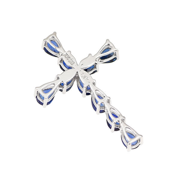 K14WG サファイア ペンダントトップ 1.87ct クロス