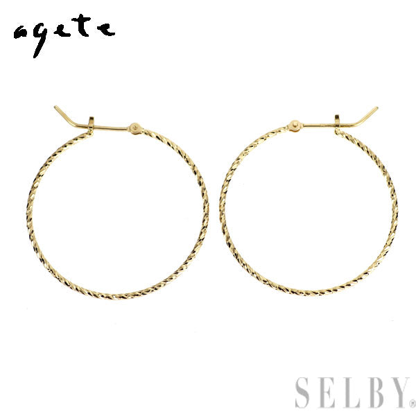 アガット/agete K10YG ピアス フープ