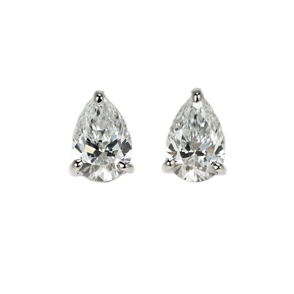 新品 Pt950/ Pt900 ペアシェイプ ダイヤモンド ピアス 0.63ct D IF EX/VG スタッド【エスコレ】