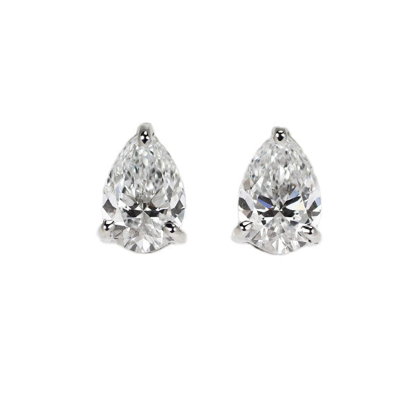 新品 Pt950/ Pt900 ペアシェイプ ダイヤモンド ピアス 0.64ct D IF EX/VG スタッド【エスコレ】