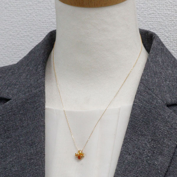 K18YG カラーサファイア ペンダントネックレス 0.65ct クロス