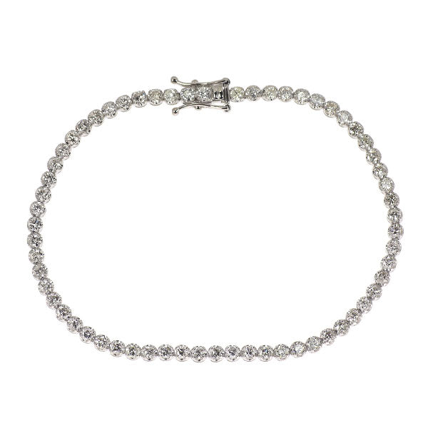 K18WG ダイヤモンド ブレスレット 3.00ct テニス