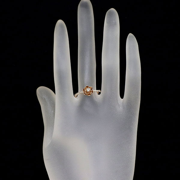 K18PG ダイヤモンド リング 0.24ct フラワー