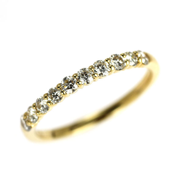 K18YG ダイヤモンド リング 0.30ct ピンキー ハーフエタニティ