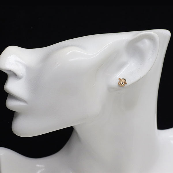 K18PG ブラック ダイヤモンド ピアス 0.02ct ブタ