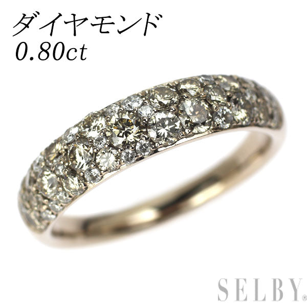 K18CG Diamond Ring 0.80ct Pave