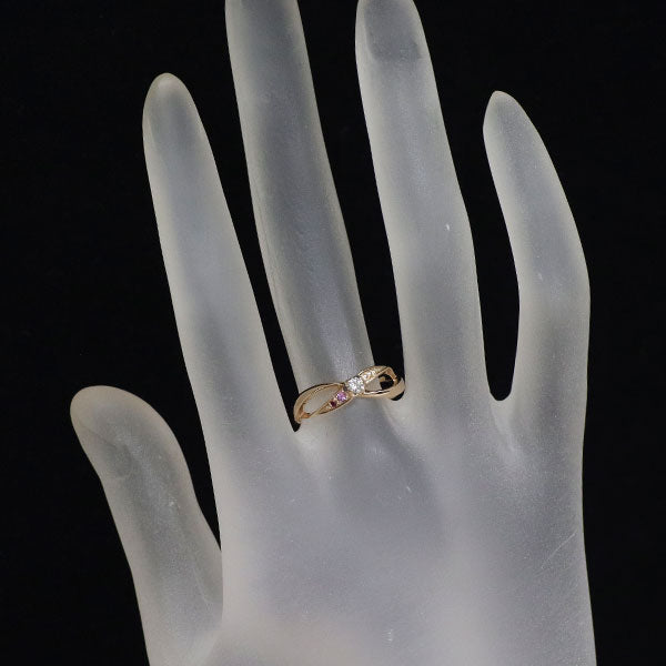 K10PG ダイヤモンド ピンクサファイア ルビー リング 0.05ct