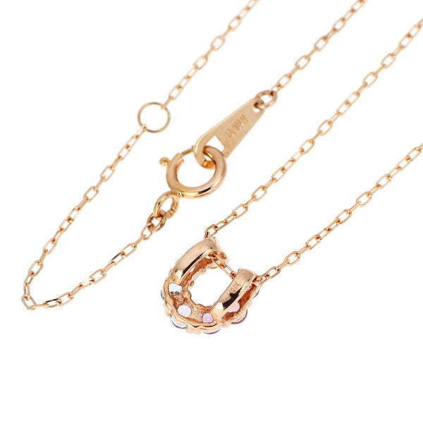 K10PG Multicolor Stone Pendant Necklace Horseshoe Amulet