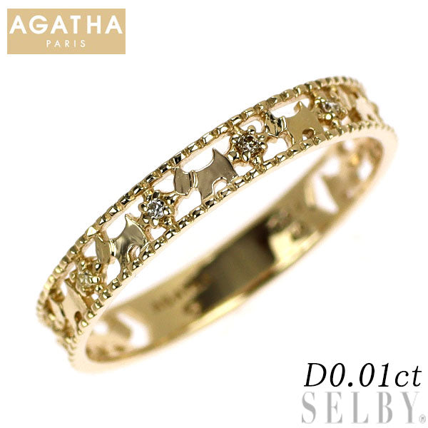 AGATHA/アガタ K10YG ダイヤモンド リング 0.01ct スコッティ 犬 アニマル