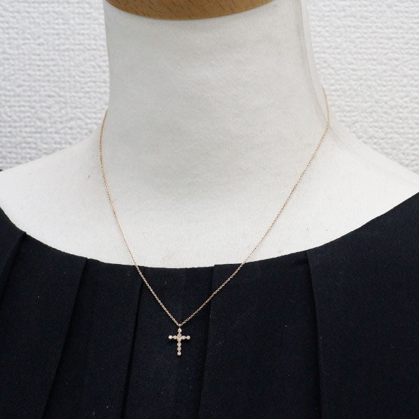 K10PG ダイヤモンド ペンダントネックレス クロス