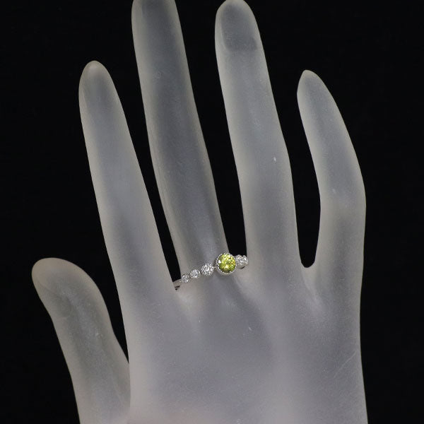 Pt900 スフェーン ダイヤモンド リング 0.42ct D0.20ct 希少