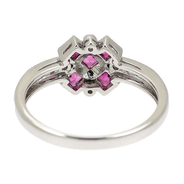 Pt900 ルビー ダイヤモンド リング 0.46ct D0.02ct