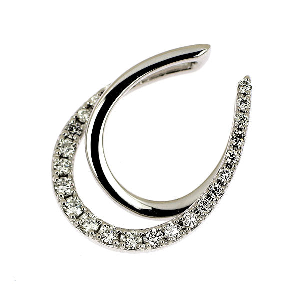 Pt900 ダイヤモンド ペンダントトップ 0.25ct 馬蹄 ホースシュー