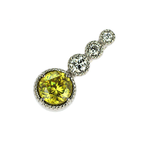 Pt900 スフェーン ダイヤモンド ペンダントトップ 0.39ct D0.06ct